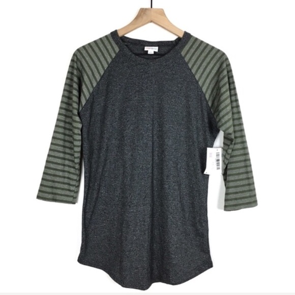 LULAROE Randy T Shirt Top Baseball Raglan 3/4 Sleeves Stripe Minimalist Small - Picture 9 of 9